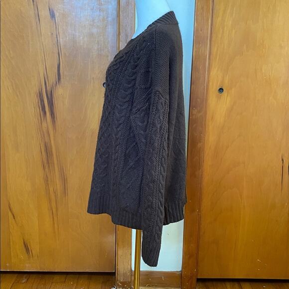 Brown Cable Knit Sweater Well Worn in the right way. Boho to Preppy, Casual Fall - Picture 2 of 5